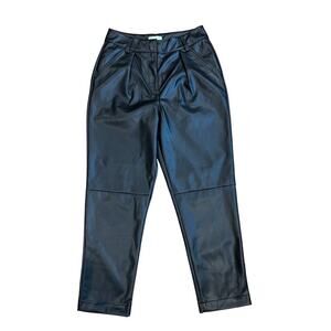 Topshop Black Faux Leather Tapered Pants Womens UK 10 / US 6 Stylish Design